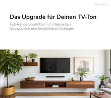 Lade das Bild in den Galerie-Viewer, Denon DHT-S218 2.1 Soundbar mit Dolby Atmos, integrierten Subwoofer, Bluetooth® Low Energy (LE) Audio, 4K UHD, und HDMI ARC, Schwarz
