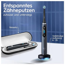 Lade das Bild in den Galerie-Viewer, Oral-B iO Series 8 Plus Edition Doppelpack Elektrische Zahnbürste/Electric Toothbrush, PLUS 4 Aufsteckbürsten, 6 Modi für Zahnpflege, Reiseetui, Designed by Braun, black/violet
