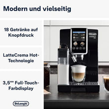 Lade das Bild in den Galerie-Viewer, 🔥 TAGESDEAL 🔥 De&#39;Longhi Dinamica Plus ECAM382.70.B, Kaffeevollautomat für Kaffeebohnen, Cappuccino-Maschine mit LatteCrema Hot, Espresso-Maschine mit 18 Rezepten, 3,5-Zoll TFT-Display, 1450W, Schwarz
