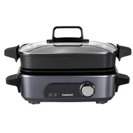 🔥 TAGESDEAL 🔥 Cuisinart Cook In 5 in 1 Multikocher | Grillen, Anbraten, Dämpfen, Simmern und Langsamkochen | Antihaftbeschichtete, austauschbare Platten und Pfannen | Stapelbar | Mitternachtsgrau