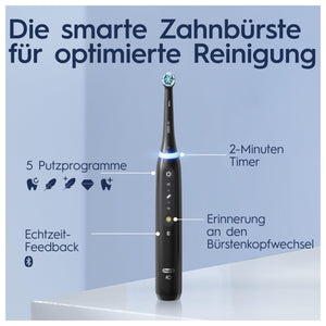 🔥 LAST MINUTE  DEAL 🔥 Oral-B iO Series 5 Plus Edition Elektrische Zahnbürste/Electric Toothbrush, Doppelpack PLUS 2 Aufsteckbürsten + Magnet-Etui, 5 Putzmodi, Designed by Braun, Matt Black/Quite White