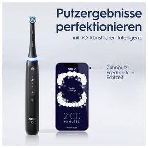 🔥 LAST MINUTE  DEAL 🔥 Oral-B iO Series 5 Plus Edition Elektrische Zahnbürste/Electric Toothbrush, Doppelpack PLUS 2 Aufsteckbürsten + Magnet-Etui, 5 Putzmodi, Designed by Braun, Matt Black/Quite White