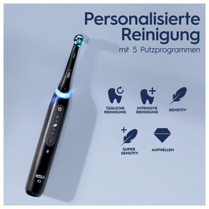 🔥 LAST MINUTE  DEAL 🔥 Oral-B iO Series 5 Plus Edition Elektrische Zahnbürste/Electric Toothbrush, Doppelpack PLUS 2 Aufsteckbürsten + Magnet-Etui, 5 Putzmodi, Designed by Braun, Matt Black/Quite White