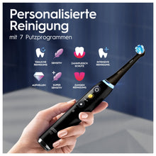 Lade das Bild in den Galerie-Viewer, Oral-B iO Series 9 Elektrische Zahnbürste/Electric Toothbrush, Doppelpack +3 Aufsteckbürsten, 7 Putzmodi, Magnet-Technologie &amp; 3D-Analyse, Farbdisplay, Lade-Reiseetui, Designed by Braun, Black/ Rose
