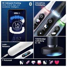 Lade das Bild in den Galerie-Viewer, Oral-B iO Series 9 Elektrische Zahnbürste/Electric Toothbrush, Doppelpack +3 Aufsteckbürsten, 7 Putzmodi, Magnet-Technologie &amp; 3D-Analyse, Farbdisplay, Lade-Reiseetui, Designed by Braun, Black/ Rose
